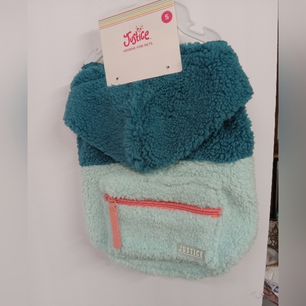 Puppy Dog Hoody Jacket with Treats pocket Justic Sports Teal GreenNEW